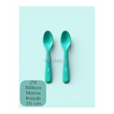 Multiamo 2'li Silikon Mama Kaşığı 15 cm, Yeşil