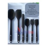 Multiamo 6'lı Takım Yanmaz Yapışmaz Silikon Spatula Seti, Siyah
