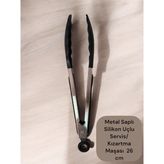 Multiamo İvory Silikon Uçlu Metal Kızartma Maşası / Servis Maşası - Siyah