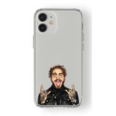 Multitronic Iphone 12 Mini ile Uyumlu Post Malone Tasarım Baskılı Şeffaf Kılıf