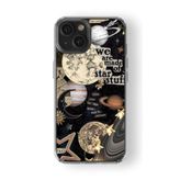 Multitronic Iphone 13 Mini ile Uyumlu Moon and Saturn Tasarım Baskılı Şeffaf Kılıf