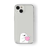 Multitronic iPhone 15 Plus ile Uyumlu Ice Bear Tasarım Baskılı Şeffaf Kılıf