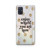 Multitronic Samsung Galaxy A51 ile Uyumlu Enjoy Tasarım Baskılı Şeffaf Kılıf