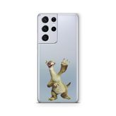 Multitronic Samsung Galaxy S21 Ultra ile Uyumlu Buz Devri Sid Tasarım Baskılı Şeffaf Kılıf