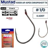 Mustad 10559 AP Apex Dropshot Olta İğnesi TX #1/0 (6 Adet)