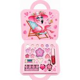 Mutlu Oyuncaklar Pembe Flamingo Çocuk Makyaj Seti — Far, Dudak Parlatıcısı, Oje ve Aksesuarlar 🎀🦩