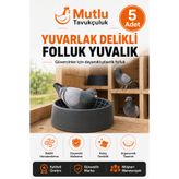 MUTLU TAVUKÇULUK Folluk Güvercin Folluğu Delikli Oval 5 Adet Plastik Yumurtalık Pigeon Yuva Yuvalık Kümes Malzemeler