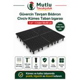 MUTLU TAVUKÇULUK Güvercin Tavşan Bıldırcın Civciv Kümes Taban Izgarası 1 m² (4 Adet 50x50 cm) Plastik Modüler Zemin Yer Izgarası