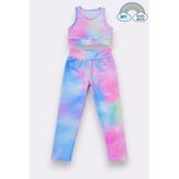 My Kids Wear Kız Çocuk Çok Amaçlı Desenli Mayo & Spor Takımı 12455 - Karışık - Somon - 3 - 4 Yaş