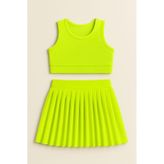 My Kids Wear Kız Cocuk Sort Eteklı Mayo Takımı 4 -14 Yas 11896 Yeşil - Sarı