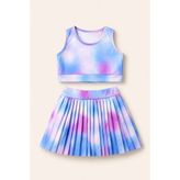 My Kids Wear Kız Cocuk Sort Eteklı Mayo Takımı 4 -16 Yas 12868 - 11 - 12 Yaş - Mavi - Pembe
