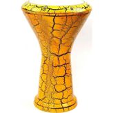 My Yonca Kılıf Hediyeli Profesyonel 5 No Sarı Çatlak Boyalı Mısır Darbuka Döküm Çömlek Doumbek