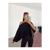 myd Yarasa Kol Yumoş Bluz - Siyah