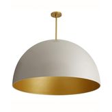 Mylights 50cm Beyaz İçi Altın Aleminyum Paslanmaz Metal Avize 50 Cm