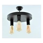 Mylights E27 30 cm Retro Rustik Siyah Üçlü Plofonyer Tavan Avize