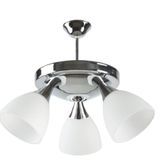 Mylights Krom Modern Spor Üçlü Opal Camlı Avize
