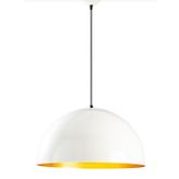 Mylights Modern Parlak Beyaz İçi Altın Metal Sarkıt Avize 40 Cm En E27 Dylu