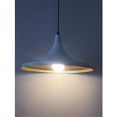 Mylights Retro Beyaz İçi Sarı Metal Sarkıt Avize Rustik Avize 36 Cm