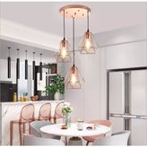 Mylights Retro Rustik Bakır Avize Üçlü 35CM Avize - Ahşap - 1