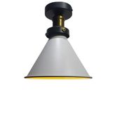 Mylights Retro Rustik Beyaz İçi Altın Plofonyer Avize Armatür 18 Cm En