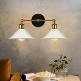 Mylights Retro Rustik İkili Beyaz Duvarlambası Aplik