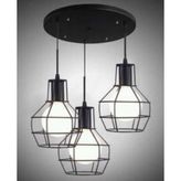 Mylights Retro Rustik Kafes Üçlü Sakıt Avize - Ahşap - 1
