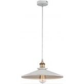 Mylights Retro Rustik Mat Beyaz Metal Sarkıt Avize 40 Cm