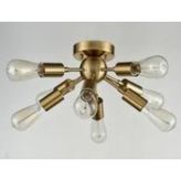 Mylights Retro Rustik Mat Dore Sekizli Tavan Avize - Ahşap - 1