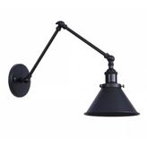 Mylights Retro Rustik Mat Siyah Üç Mafsalı Akrobat Duvar Lambası Aplik
