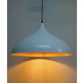Mylights Retro Rustik Metal Sarkıt Beyaz İçi Altın Avize 43 Cm