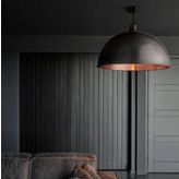 Mylights Retro Rustik Siyah İçi Bakır Avize 40 Cm