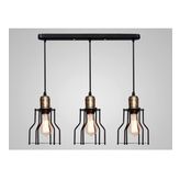 Mylights Retro Rustik Üçlü Masa Üstü Avize En 60 Cm Kafes Sarkıt