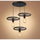Mylights Retro Rustik Üçlü Siyah Sarkıt Avize Rustik Avize