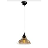 Mylights Retro Rustik Vintage Bal Cam Tekli Sarkıt Avize En 20 Cm