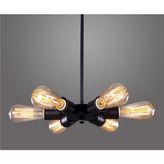 Mylights Retro Siyah Altılı Sarkıt Avize Rustik - Ahşap - 1