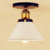Mylights Vintage Retro Rustik Metal Plofonyer Avize Armatür Beyaz Başlık 18 Cm En