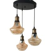Mylights Vintage Rustik Bal Camlıı Üçlü Avize
