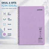 Mynote Flex Pastel A4 120 Yaprak 60 gr Spiralli Kareli Defter - Mor