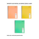 Mynote FLEX PASTEL DEFTER A4 40 YAPRAK ÇİZGİLİ 3 ADET