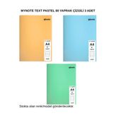Mynote TEXT PASTEL DEFTER A4 80 YAPRAK ÇİZGİLİ 3 ADET