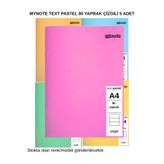 Mynote TEXT PASTEL DEFTER A4 80 YAPRAK ÇİZGİLİ 5 ADET
