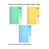 Mynote TEXT Pastel Defter A4 80 Yaprak Kareli 3 Adet