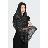 Mystic Siyah Renk %50 Pamuk %50 Ipek(EL IŞİ DANTEL ŞAL)