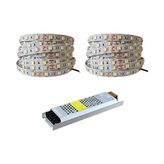 Mythriva 10 Metre Şerit LED Beyaz Renk + 12V 10 Amper 120 Watt LED Trafo - 3 Dirençli Double Pcb - Oturma Odası, Yatak Odası ve Mutfak Için Gizli Aydınlatma [enerji Sınıfı F] - 1 x 100 cm - 00 Beyaz