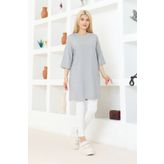 nacar çarşı Kadın Oversize Tunik Tişört – Yarım Kollu, Yuvarlak Yaka, Rahat Kesim