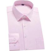 Nacar Store Erkek Uzun Kol Klasik Gömlek - Pembe - 4XL