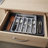 Nacario Deconox Çift Taraflı Açılır Çekmece Içi Kaşıklık ve Organizer - Modüler Sürgülü Mutfak Düzenleyici - Açık Gri ve Antrasit Renk - Kapalı 31 cm Açık 52 cm