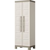Nacario Keter Kiss Excellence Plastik Dolap/süpürge Dolabı, Utility, Gxdxy: 65X45X182CM, Bej/boz Kahverengi, 3 Ayarlanabilir Raf Dahil