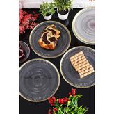 Nacario Marsilya Cam Pasta-Kek-Tatlı Tabağı 6'lı Şeffaf/kenarı Altın Yaldızlı-21 cm