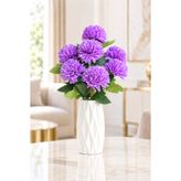 Naderi Çiçeği Yapay Çiçek 7li Lüx lila kasımpatı Demeti 35 cm ( Saksısız ) top krizantem Bitki Gelin Buketi karanfil
